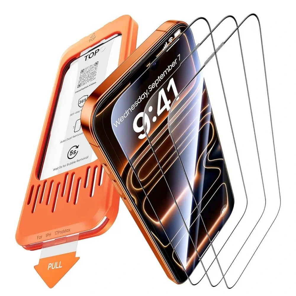 Set of 3 Ultra Glass Screen Protectors for iPhone 17 Pro Max (A209)